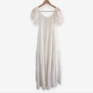 Young Fabulous & Broke Tiered White Maxi Dress Small